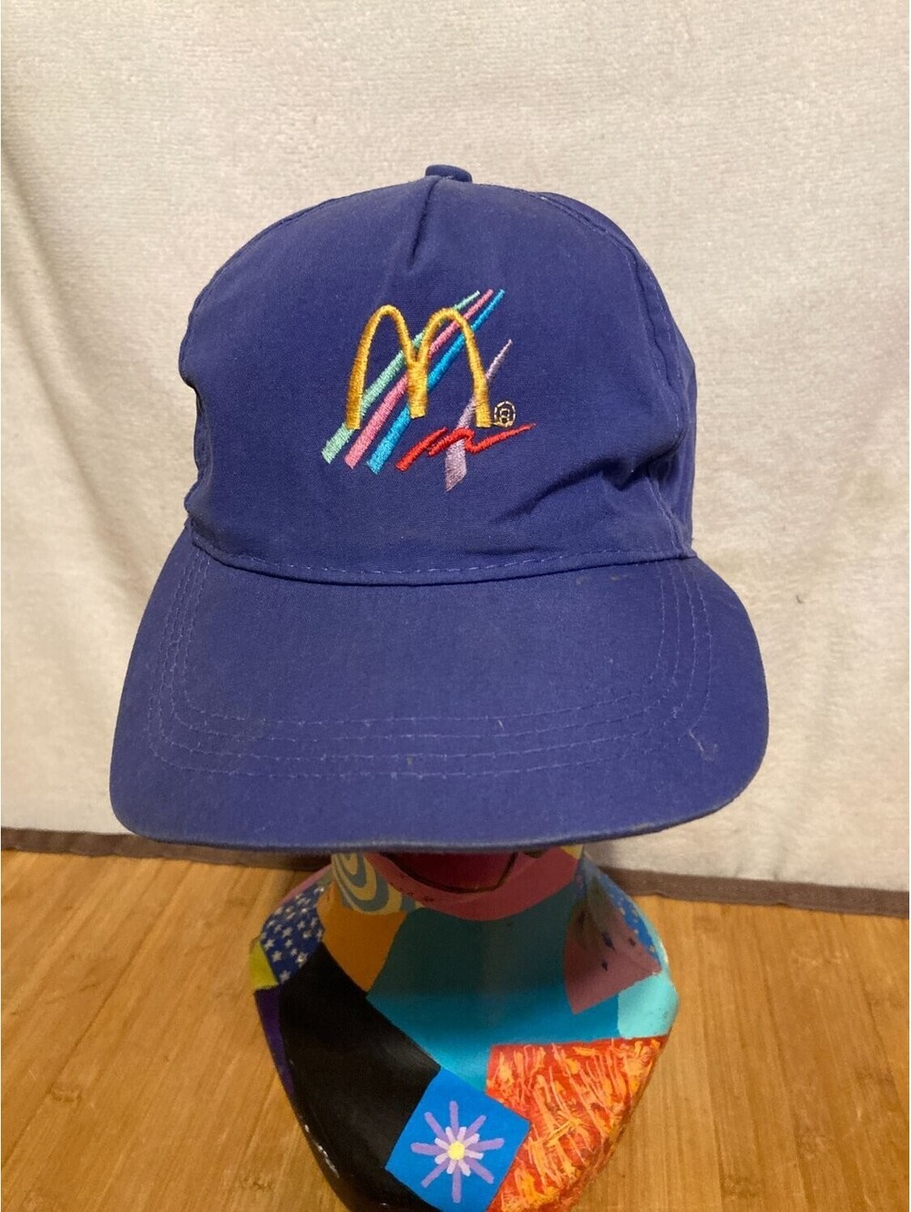 McDonald's Employee Snapback Hat Purple 1990s 5-panel Construction